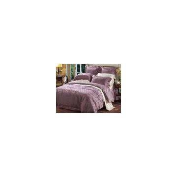 Cotton Rayon Luxury Bed Sets Bedroom Purple Jacquard Duvet Cover Sets
