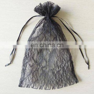 Factory Price Black Grace Customized Size Gift Lace Drawstring Bag photo-2