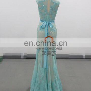 Turquoise Mermaid Homecoming Dresses HMY-D296 Floor Length Prom Free Prom Dresses photo-5