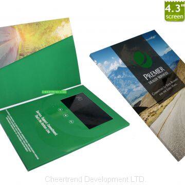 Advertising lcd video brochure card video player greeting card