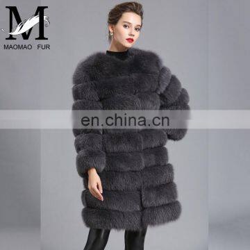 Top Fashion Winter Ladies Genuine Fox Fur Women Long Coats And Jackets