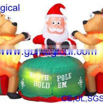 inflatable christmas santa and reindeer model