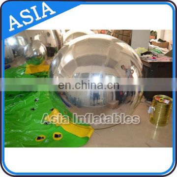 Huge Floating Mirror Ball For Reflection / Slivery Outdoor Inflatable Mirror Sphere Ball For Park