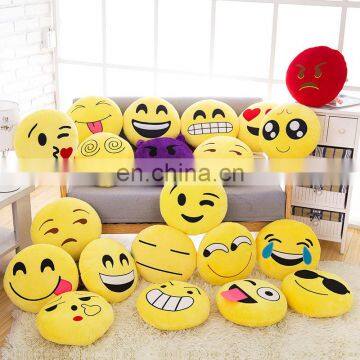 Emoji pillows cushion embroidered face wholesale promotional plush soft stuffed toy