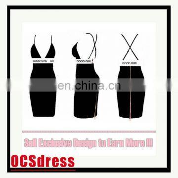 Wholesale and custom deep V-Neck Girls Party Dress sexy Girl Wear Fashion Bodycon Dress