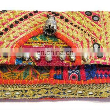 COLORFUL VINTAGE BANJARA EMBROIDERY ETHNIC PATCHWORK HANDMADE CLUTCH BAG