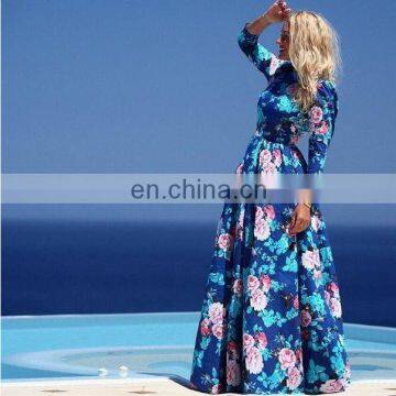 Women dresses 2015 new arrival bulk wholesale bohemian floral maxi long dresses