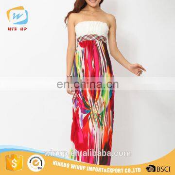 New Collection Long Maxi Dress Tall Tube Women Sexy Polyester Dress