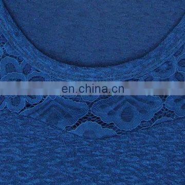 Plus Size Designs Elegant Navy Lace Tops Blouses Women 2017 photo-4