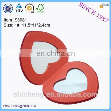 2016 heart shaped pocket mirror with led light