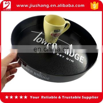 Custom design large round non-slip plastic serving tray