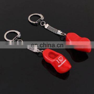 mini red shoe plastic keychain