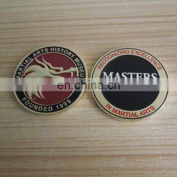 Gold Tone 3D Embossed Logo Soft Enamel Zinc Alloy Souvenir Coin