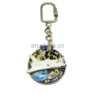 Custom round enamel metal keychains wholesale