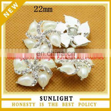 Latest flower crystal rhinestone buttons flat back