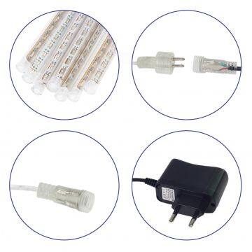 Multi-color 50CM 8Tube Meteor Shower Rain Tubes Outdoor LED Christmas Light Wedding Garden Xmas String Lights EU/US Plug photo-5