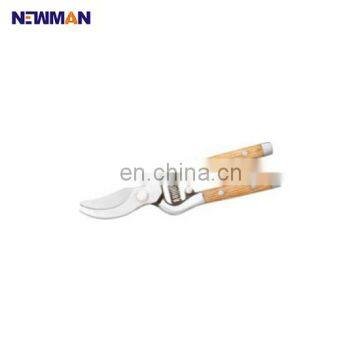 NEWMAN F1011 Ручной садовый секатор наручного действия с деревянной рукоятью, отливной обходной секатор для обрезки деревьев и кустов, садовый секатор для обрезки веток