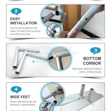 10ft Portable Backdrop Stand Trade Show Tension Fabric Display Stand Banner Backdrop Wall photo-4