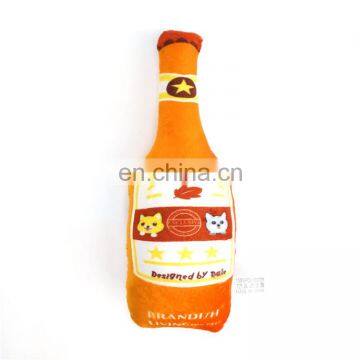 Custom Pet Plush Toy Beer Vodka Bottle Squeaker Dog Chew Toy Beer photo-4