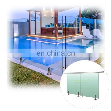 High quality tempered frameless glass railing stainless steel balustrade