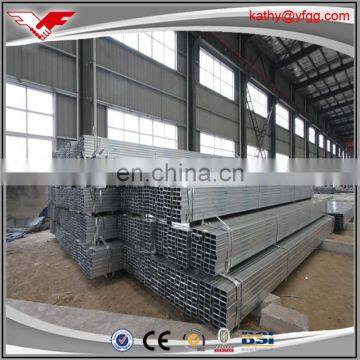 Tianjin gi square rectangular pipe ! 50 x 25 x 1.6 galvanised square tube hot dipped zinc steel tube