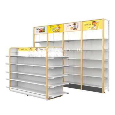 Lepin New Supermarket Convenience Store Steel-Wood Shelves Maternal and Child Accessories Store Nakajima Cabinet Wooden End Display Shelves