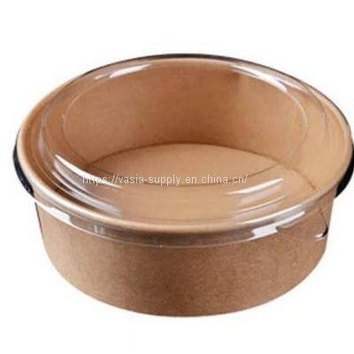 paper bowl brown disposable paper recyclable takeaway soup packaging bowl with lid