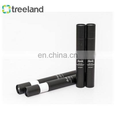 Black Cardboard Poster Tube Round Packaging Postal Mailing Tube With Silver Stamping photo-4
