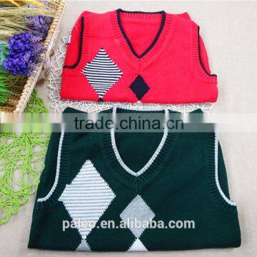 cheap 100% washing cotton knitting sleeveless sweater vests for boys