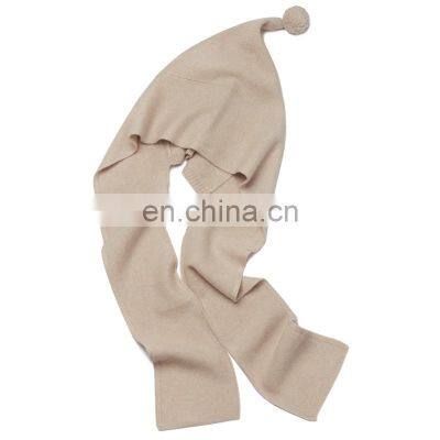 Special Design Fine Cashmere Warm Scarf with Pom Hat