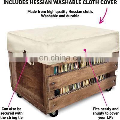 Wooden LP Record Vinyl Storage Crate photo-4