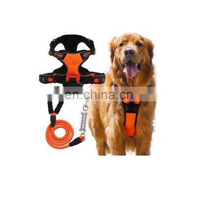 high quality jean breathable nylon pvc round braided little outdoor vest traction rope new pet clothing