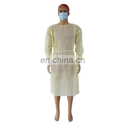 level 2 gowns disposable yellow PPE impermeable isolation gown