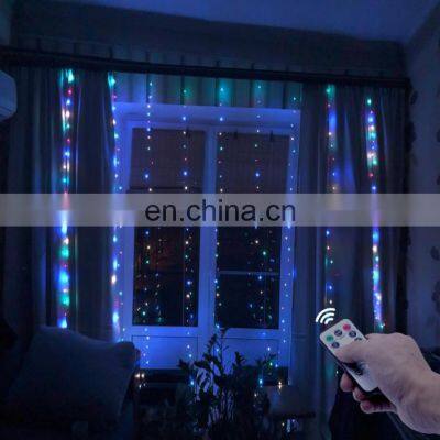 8 Mode Multi Colored 3*3M 300 LED USB Operated Copper Wire Window Curtain String Lights Promotional Gifts