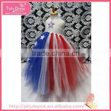 Gauze Five-pointed Star Decoration Fluffy Voile Girl's Dress Children Frocks Designs photo-6