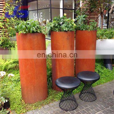 Round Square Rectangle Decorative Planter Corten Steel Flower Pots Used for Garden and Interior Decoration photo-5