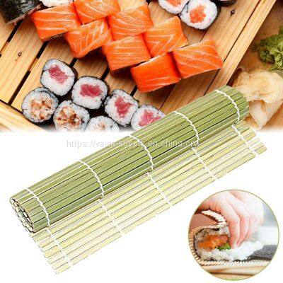 Green Bamboo Color Eco-Friendly Large Bamboo Sushi Rolling Mat 24 * 24 cm for sale