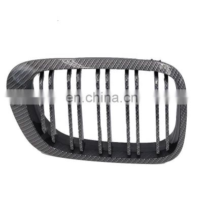 Car Front carbon fiber 2-slat 2 Line Double Slat Sport Kidney Grille Grill For BMW E46 2 Doors 3 Series 1998-2001