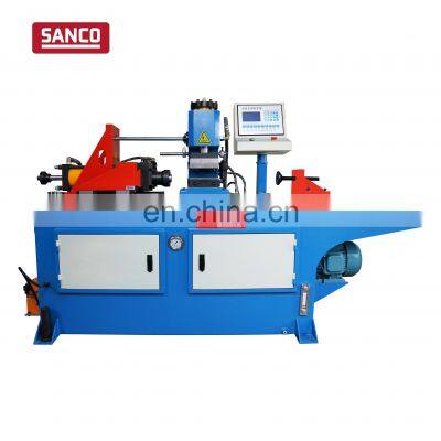 Two station hit flanging changing pipe tube tip diameter end finisher finishing machine