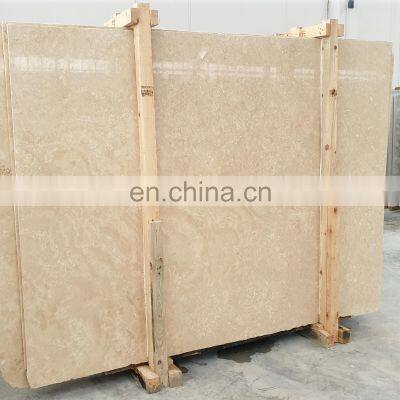 Premium Quality Cut to size  Wholesale Ivory Beige Travertine Natural Stone Slab Cross Cut Made in Turkey CEM-SLB-01-01