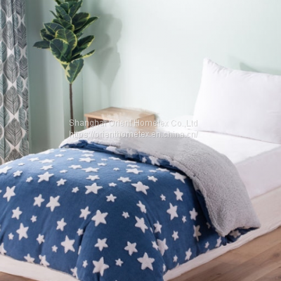 Jacquard sherpa quilt/pillow cover sets