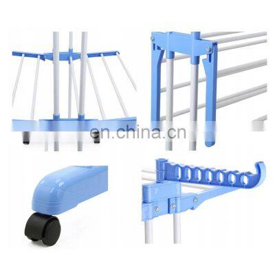 Folding Drying Rack Indoor Stainless Steel Three-layer k Household Multifunctional Towel Rack Shelf photo-3