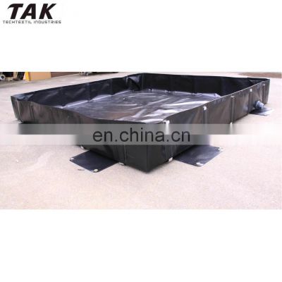 China Manufacture Industry standard Collapsible L-Bracket PVC Oil Spill Containment Berms 3' x 5' x 12\