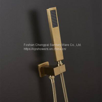 Shower Set Wall Mounted Ultra Thin Rainfall Showerhead 20x20cm Sanitary Shower System photo-5