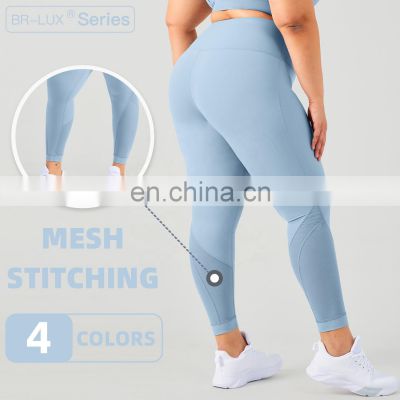 Hot Sale Mesh Breathable Gym Leggings Women Plus Size Scrunch Butt Sport Pants