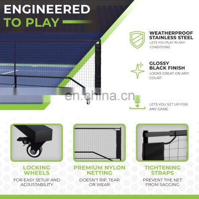 Outdoor Retractable Portable Pickleball Net With 22FT Wide 36 Inch Height at Side Lines Pickleball Net With Wheels photo-4