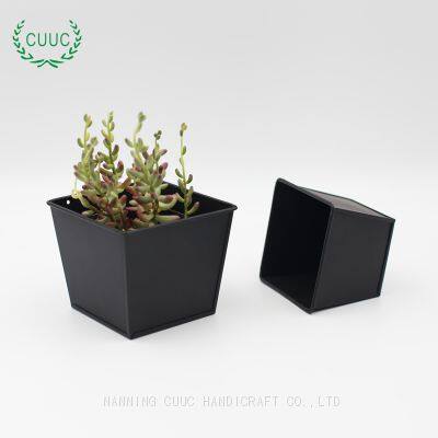 CUUC Galvanized Flower Pot Bucket Square Succulent Planter Small Plant Pots for Indoor Plants photo-2