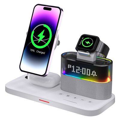 Latest Catalogue Wireless Charger with LED Light Multi-function Wireless Charging for Phone Headset Watch