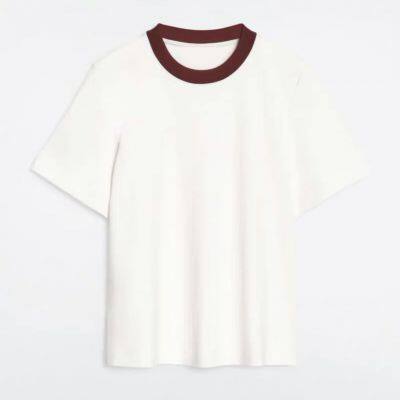 Standard round-neck short-sleeved T-shirt colour-blocked top 2025 spring new product