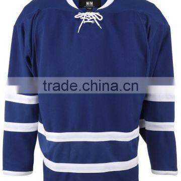 Custom blue /white stripe european hockey jersey                        
                                                Quality Choice